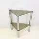 Smoked glass and chrome side table — France, 1970s