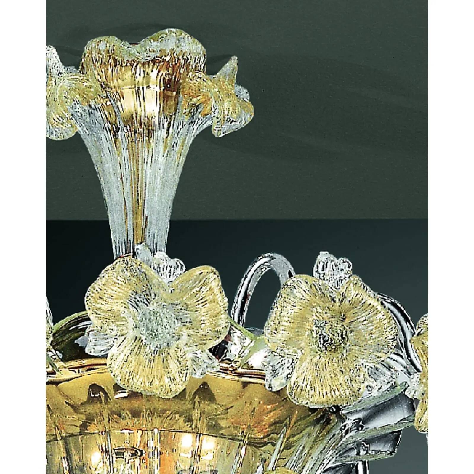Venetian Floreal Gold Murano Glass Flush Mount