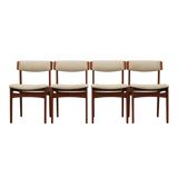 Set of four teak chairs, Danish design, 1960s, manufactured by N. & K. Bundgaard Rasmussen
