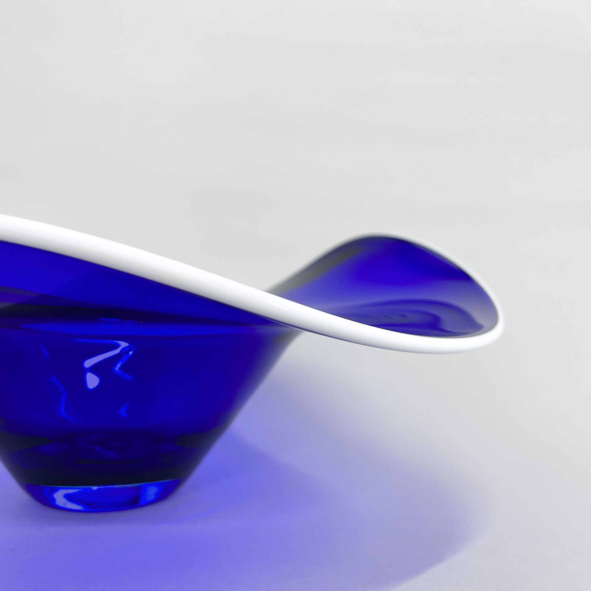 Mid-century Blue Glass Bowl, Czechoslovakia