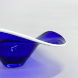 Bol en verre bleu du milieu du siècle, Tchécoslovaquie