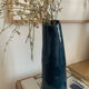 Handcrafted duck blue ceramic vase