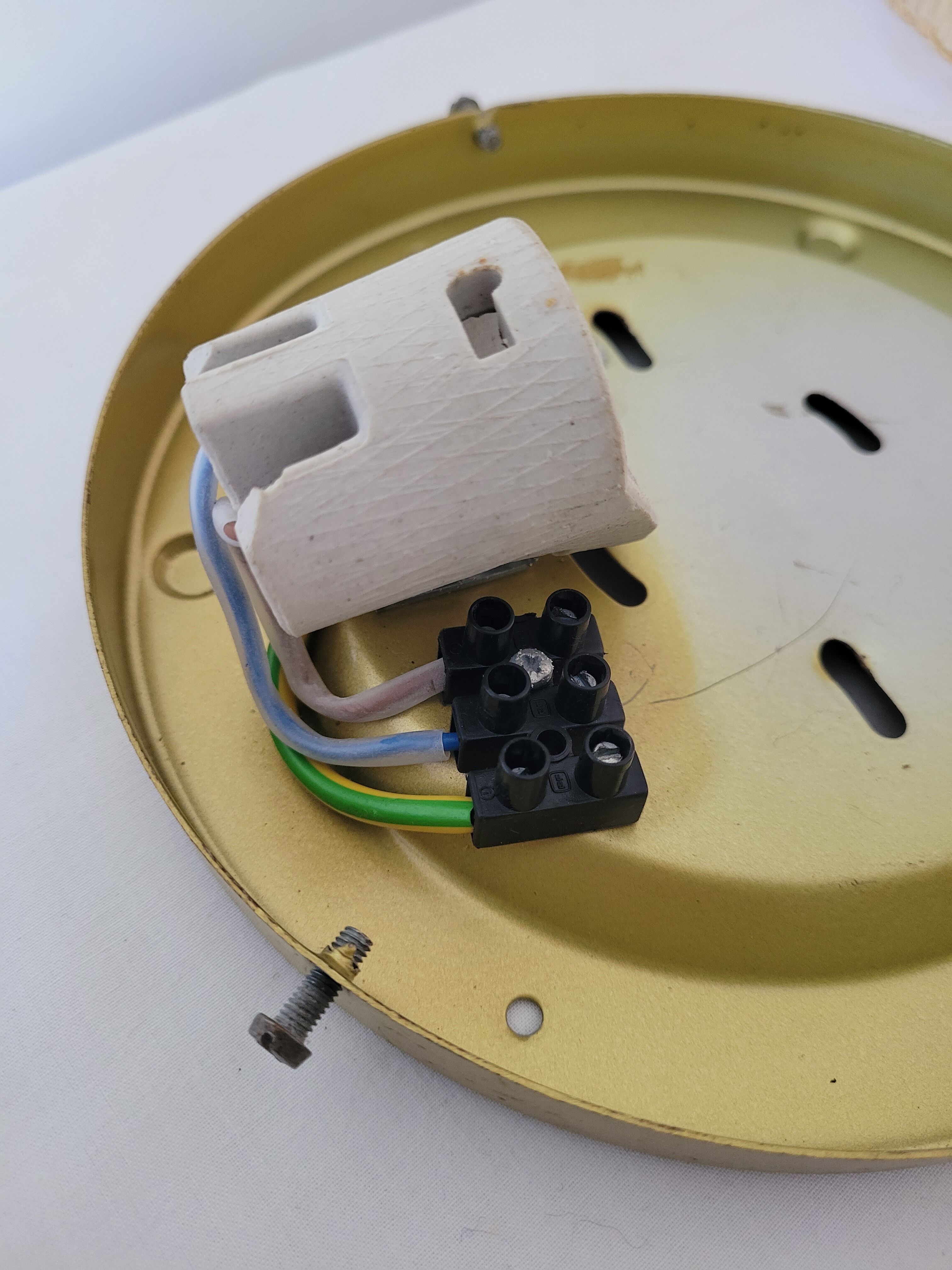 Amber molded glass ceiling lamp