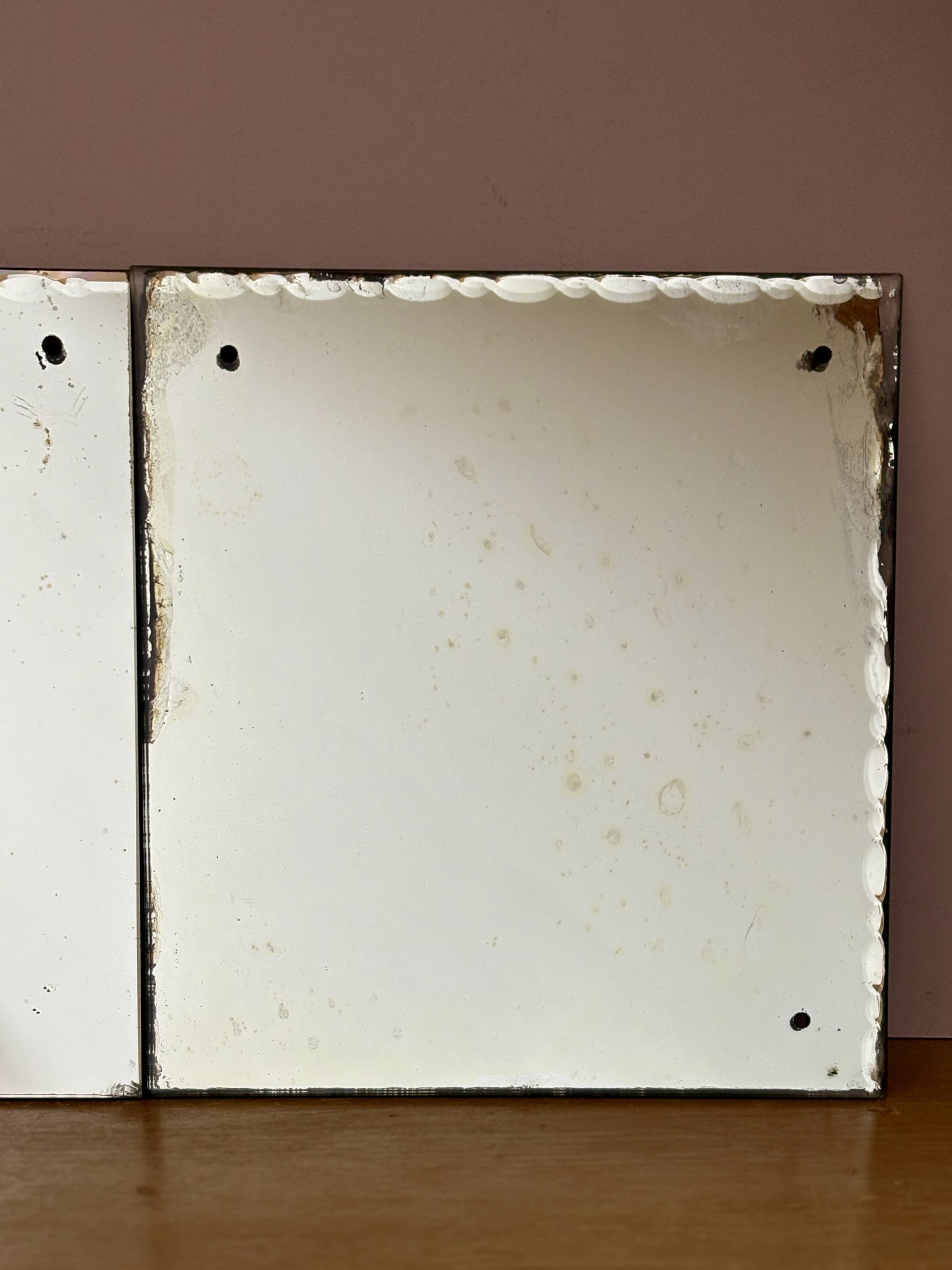Set of 2 antique bevelled mirrors