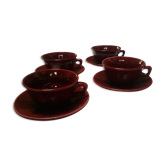 Set de 4 tasses bistrot bordeaux