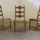 Chaises en chêne à dossier haut / échelle de style Henning Kjærnulf, années 1960, ensemble de 4