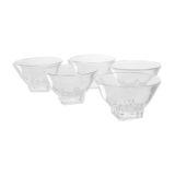 Set of 5 champagne glasses without foot, bistro style