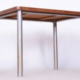 Original Bauhaus Walnut Table, Original Condition, Revived Polish, Czech, 1930s