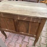 Raw wood chest of drawers
