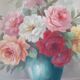 Tableau nature morte bouquet de roses