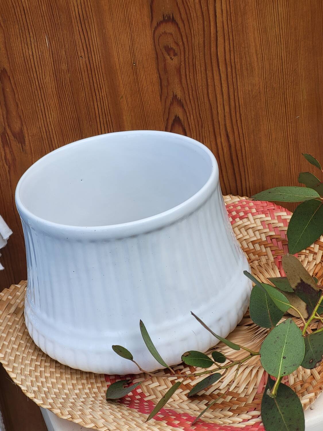 White plant pot