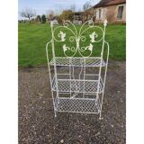 White folding wrought iron shelf