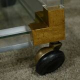 Rolling acrylic and brass serving table – 1960