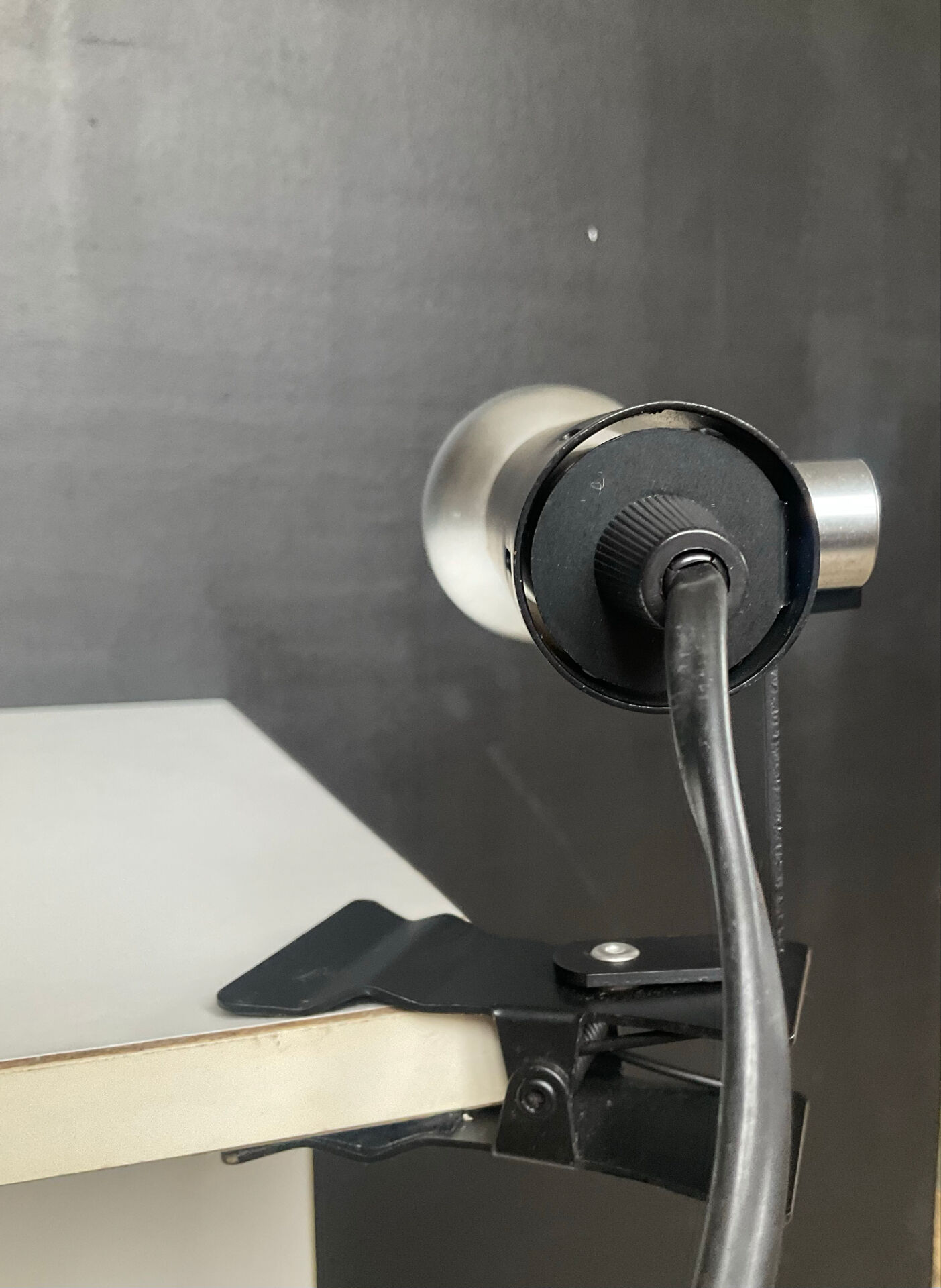 A pair of clamp lamps from the 1970s.