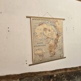 Old geography map school map 1960