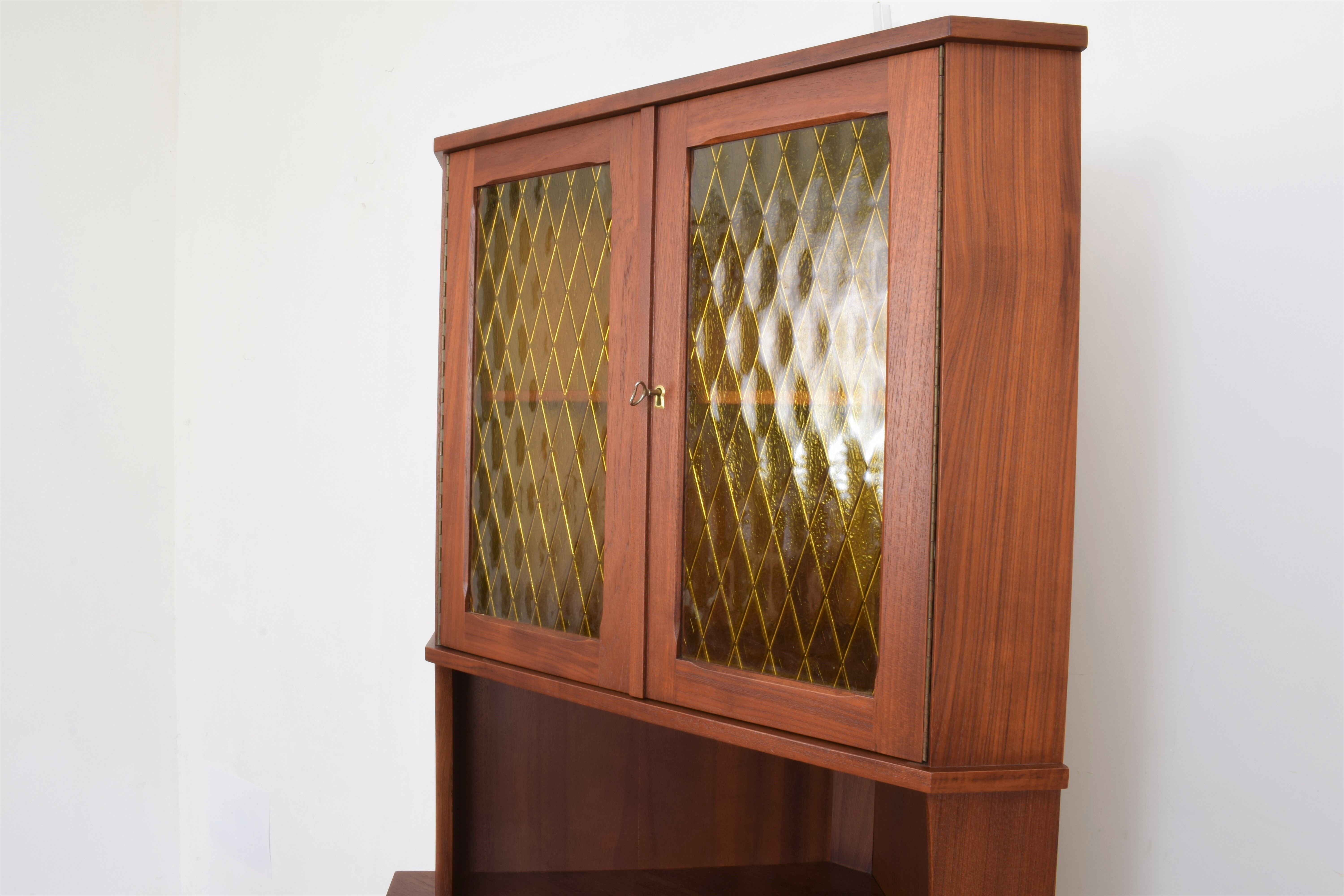Danish teak corner cabinet