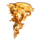 Golden wall shelf in Rococo style from the 1950s.
