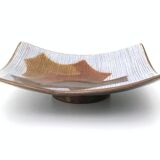 Brown and White Lacquered Copper Ashtray / Vide-Poche by Del Campo, Italy