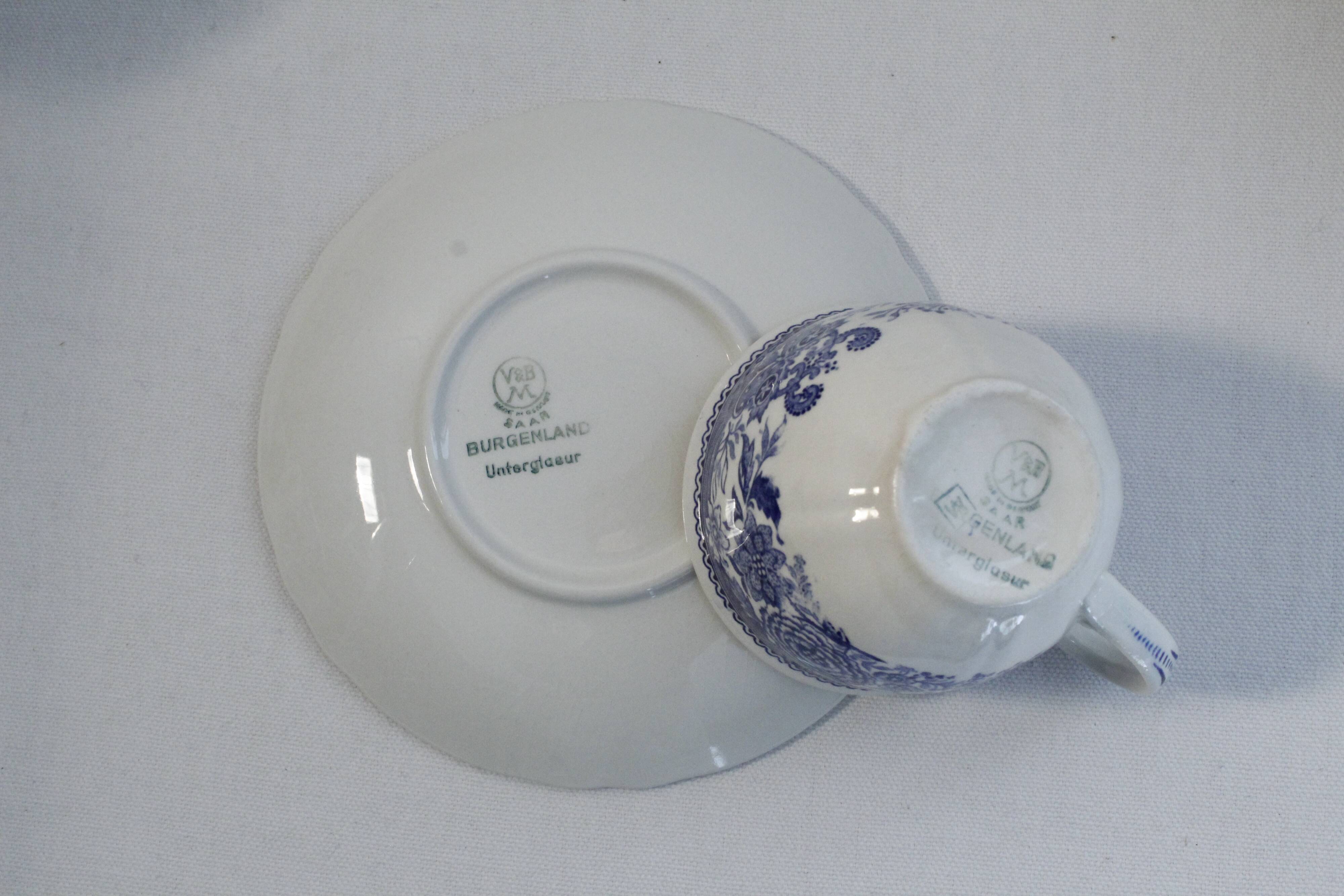 Villeroy & Boch coffee set décor Burgenland blue - 6 cups + 6 saucers