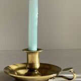 Antique solid bronze hand candlestick