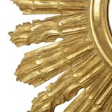 Large Wooden Sun Mirror Sunburst Butler XL Mirror Gold 70cm