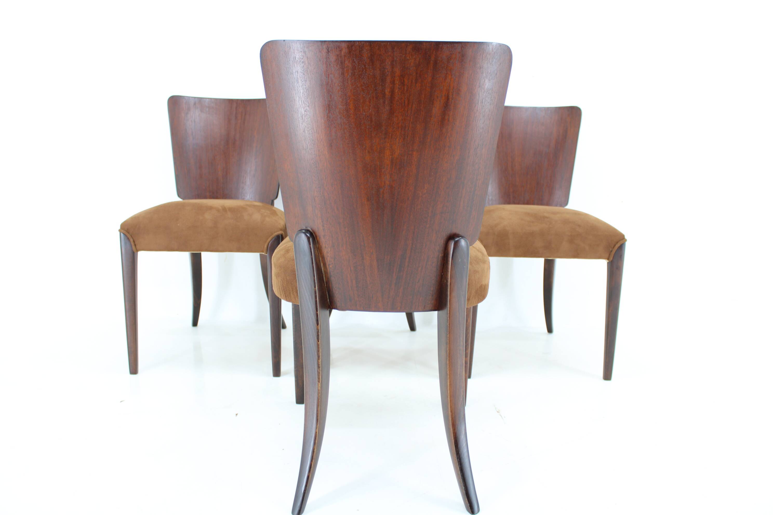 1950s  Jindrich Halabala Restored Dining Chairs H-214 for UP Závody, Set of 4