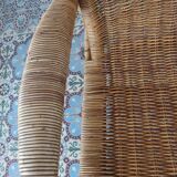 Rattan and bamboo armchair, 70s