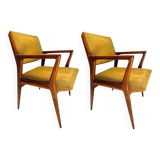 Set of Mid-Century Armchairs in the style of Gio Ponti, Italy, 1950s