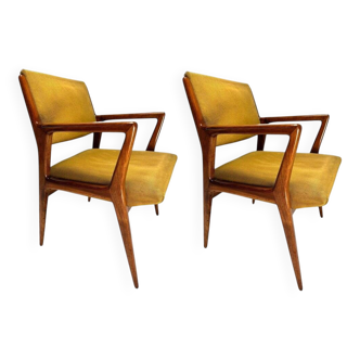 Set of Mid-Century Armchairs in the style of Gio Ponti, Italy, 1950s