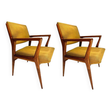 Set of Mid-Century Armchairs in the style of Gio Ponti, Italy, 1950s
