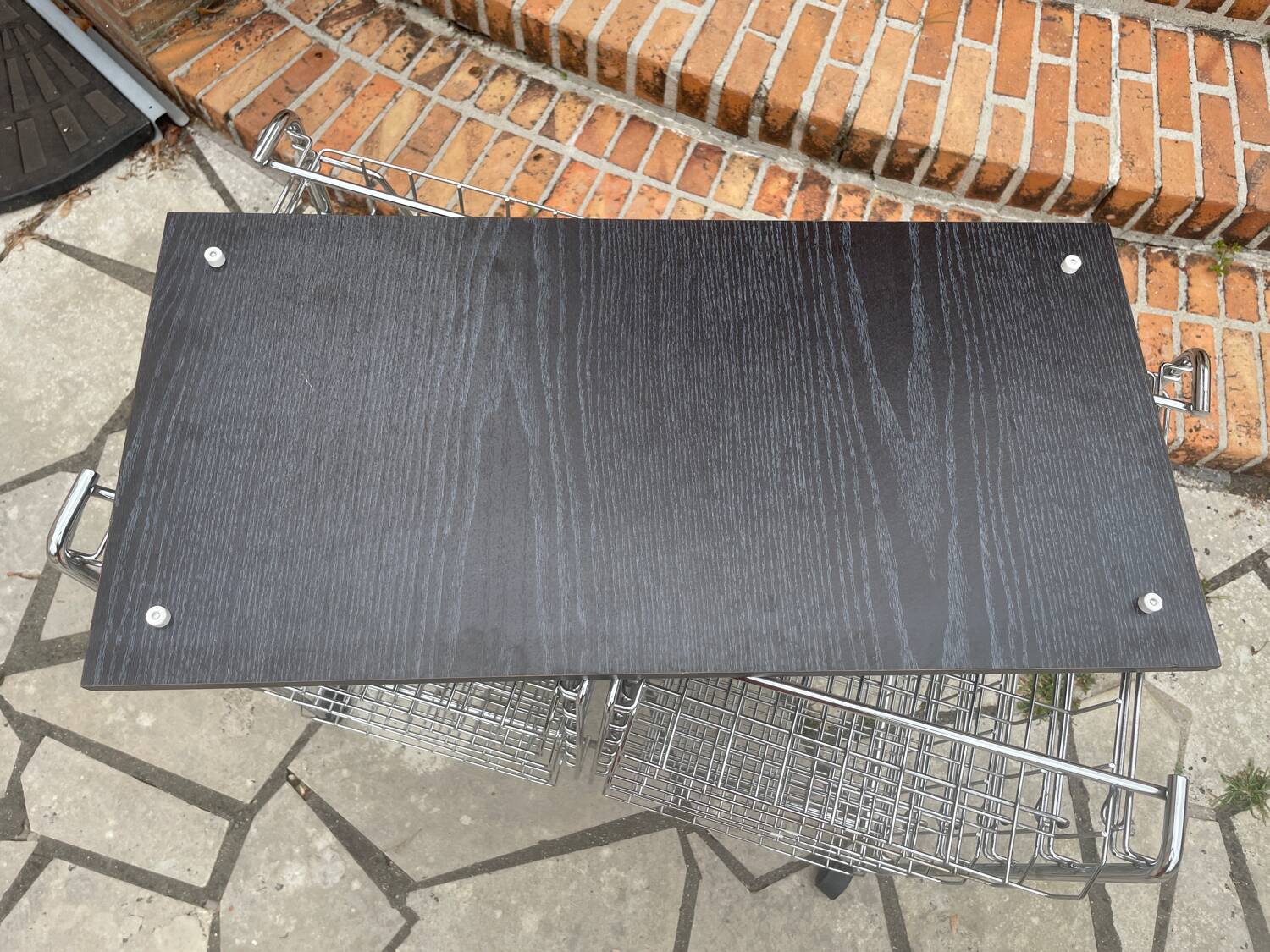 Vintage rolling cart dessert trolley