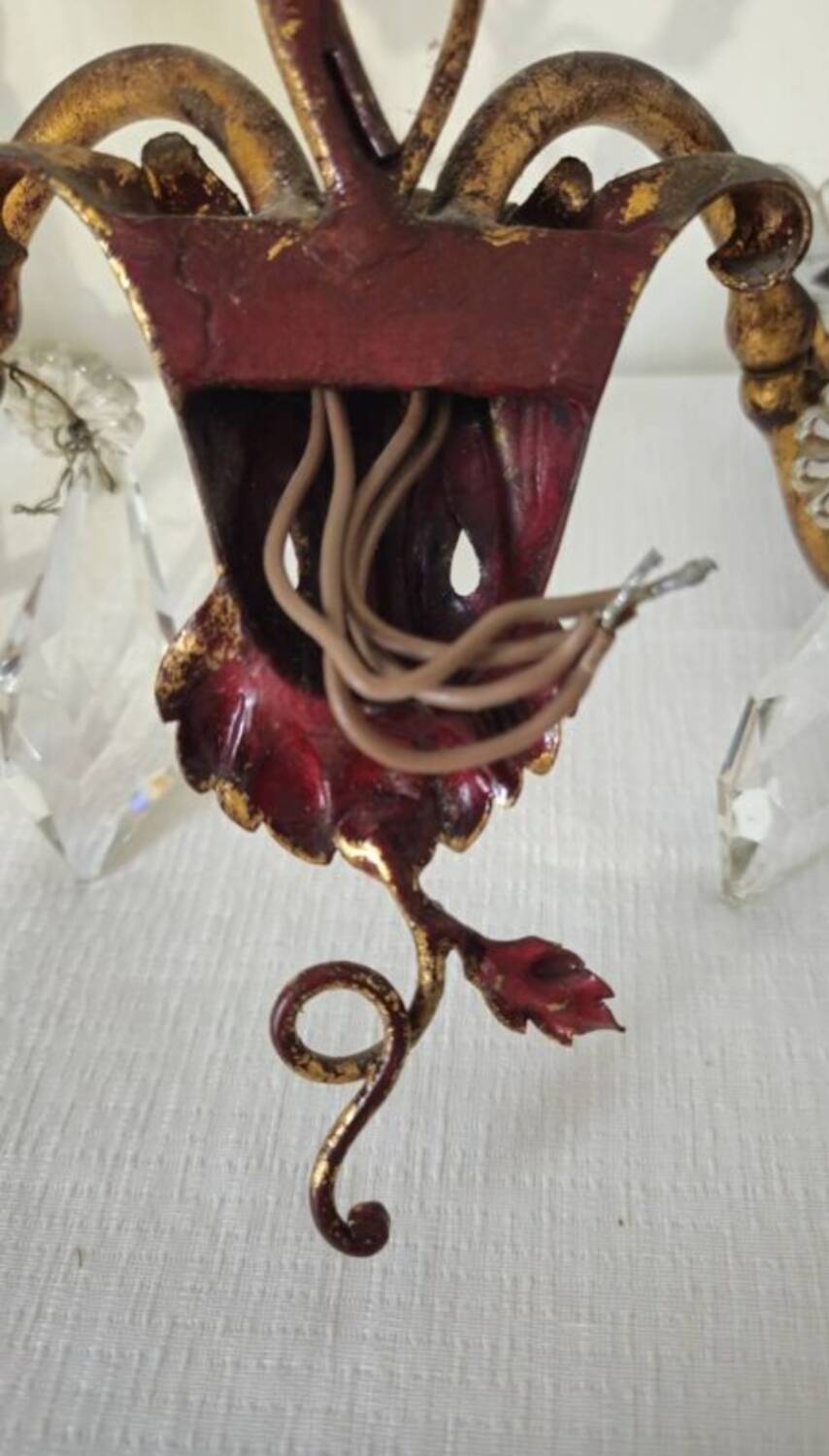 Wall sconce with pendants in Louis XV style