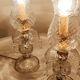 Pair of cut glass table lamps, France, 1950s