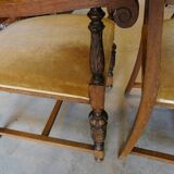 Pair of solid cedar armchairs from the end of the 19th century