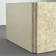 Vintage sideboard in stone and brass marquetry, 1980s