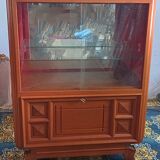 Art deco walnut display cabinet