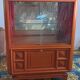 Art deco walnut display cabinet
