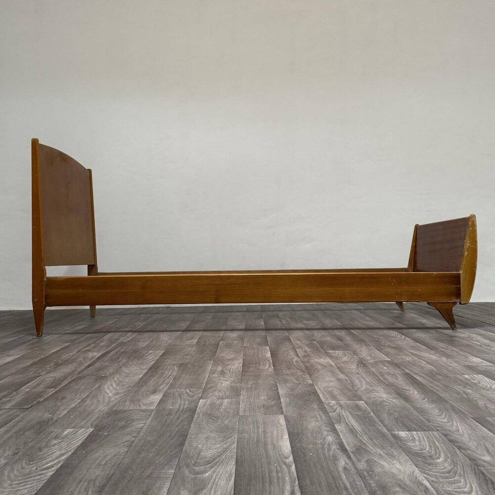 Single Bed and Nightstand attributed to Gio Ponti, 1940s, Set of 2
