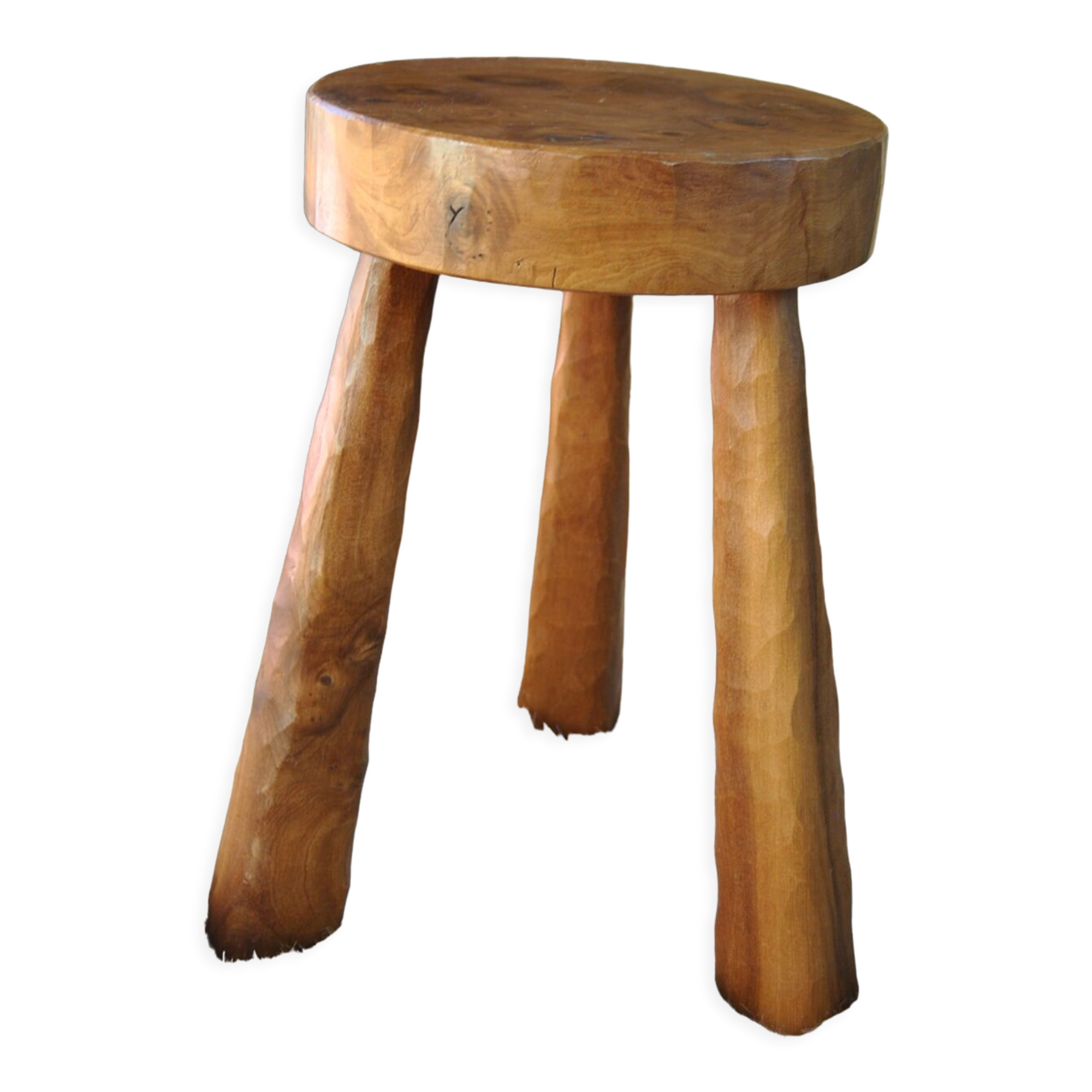 Tabouret tripode en bois vers 1950