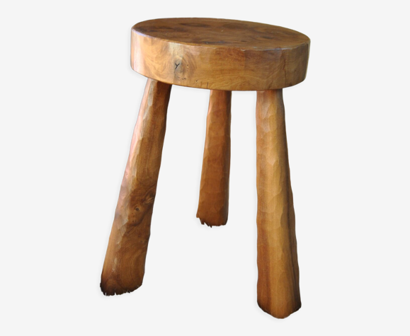 Tabouret tripode en bois vers 1950