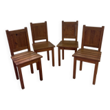 Set of 4 wooden chairs