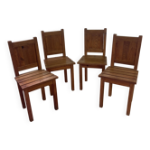 Lot de 4 chaises en bois
