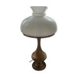 Lamp with opaline and copper base