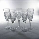6 Bohemian crystal flutes