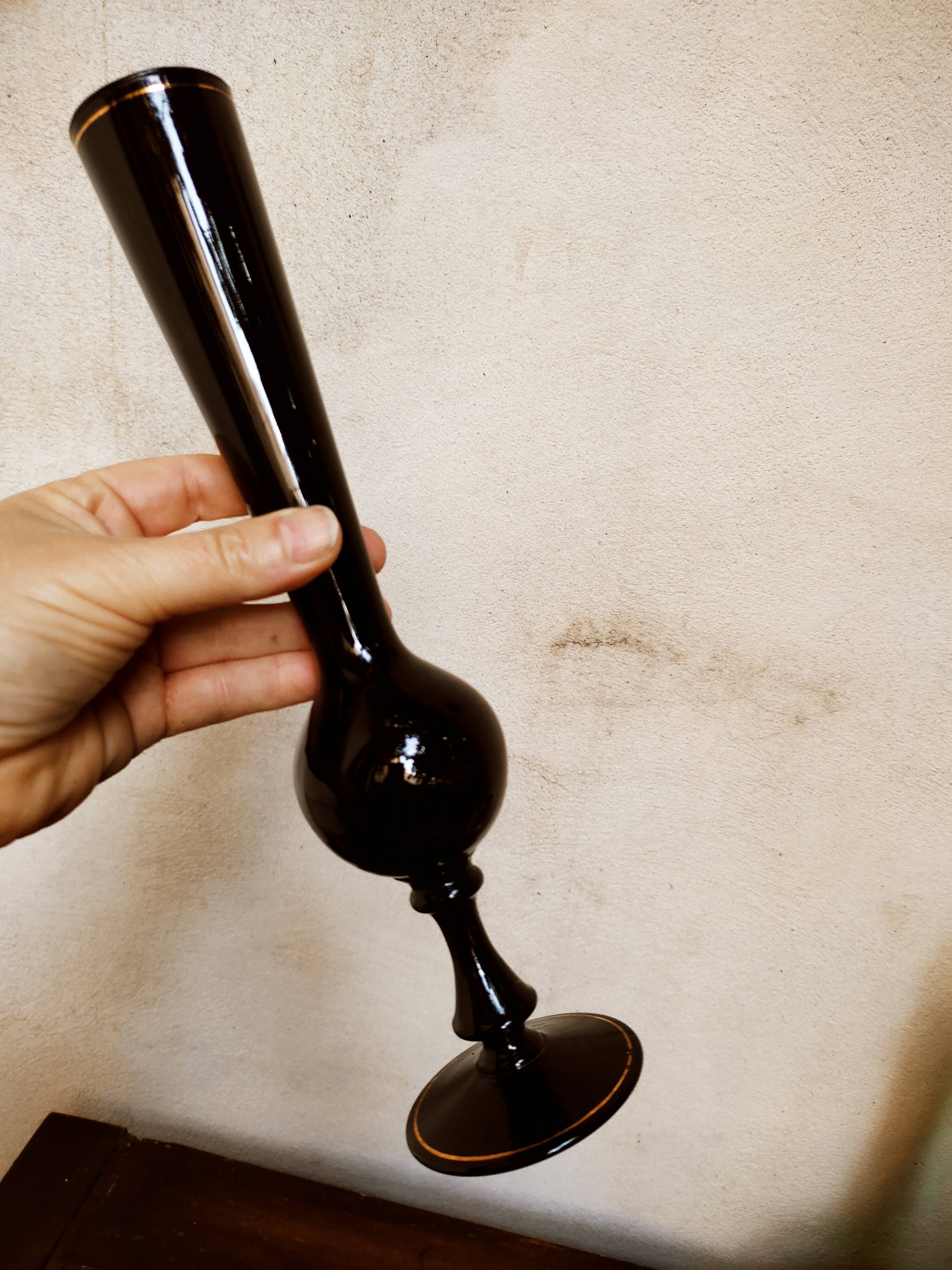 Black opaline soliflore vase