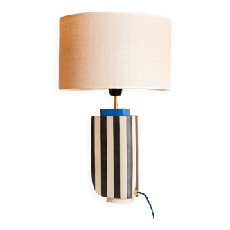 Lampe en grès Hepburn bleu