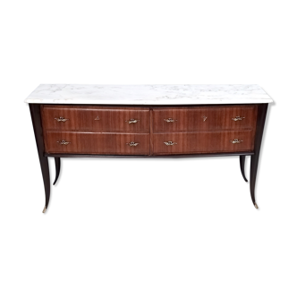 Commode Canaletto produit par Dassi avec plateau de marbre de Carrare Italie années 1950