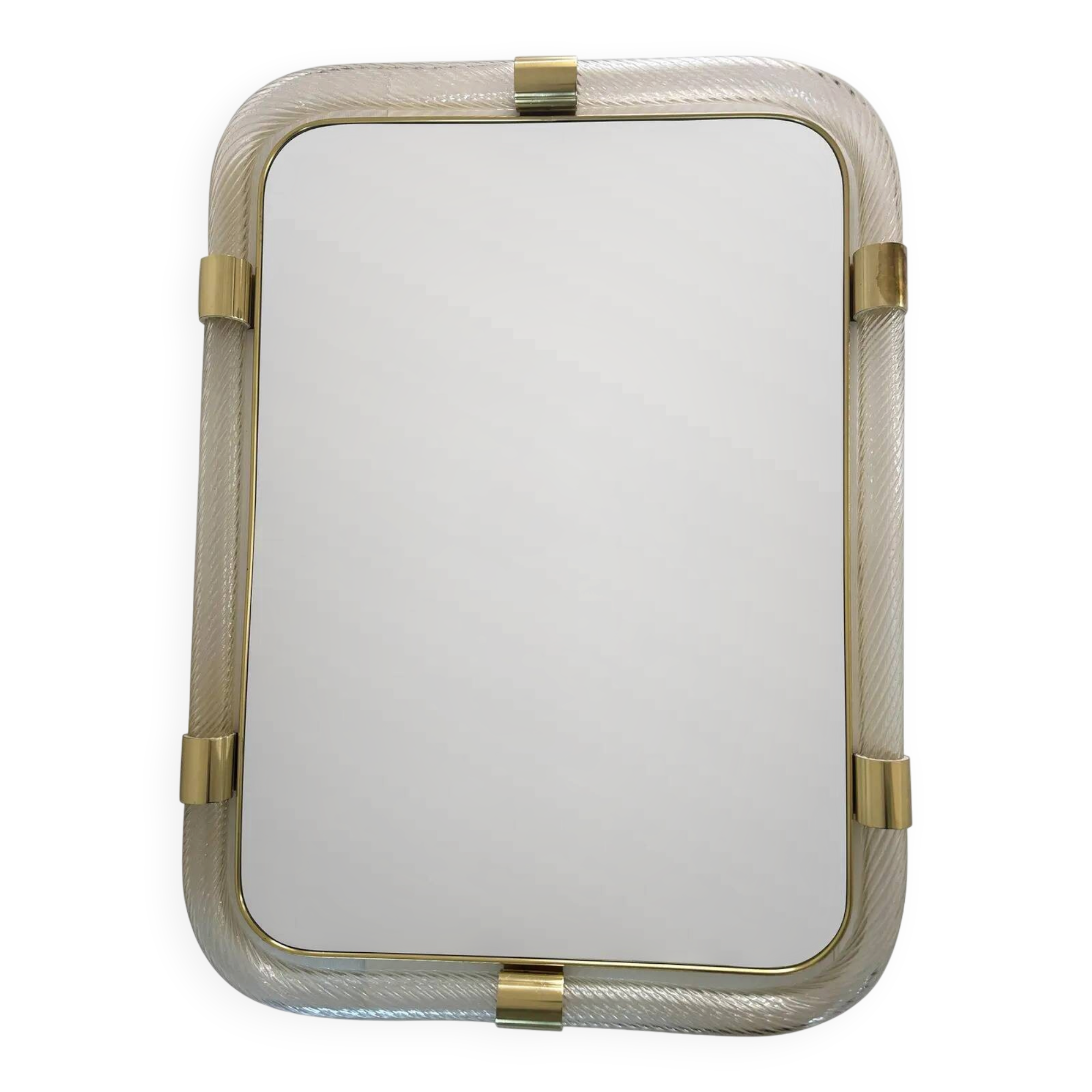 Handcrafted Italian Murano Torchon Wall Mirror