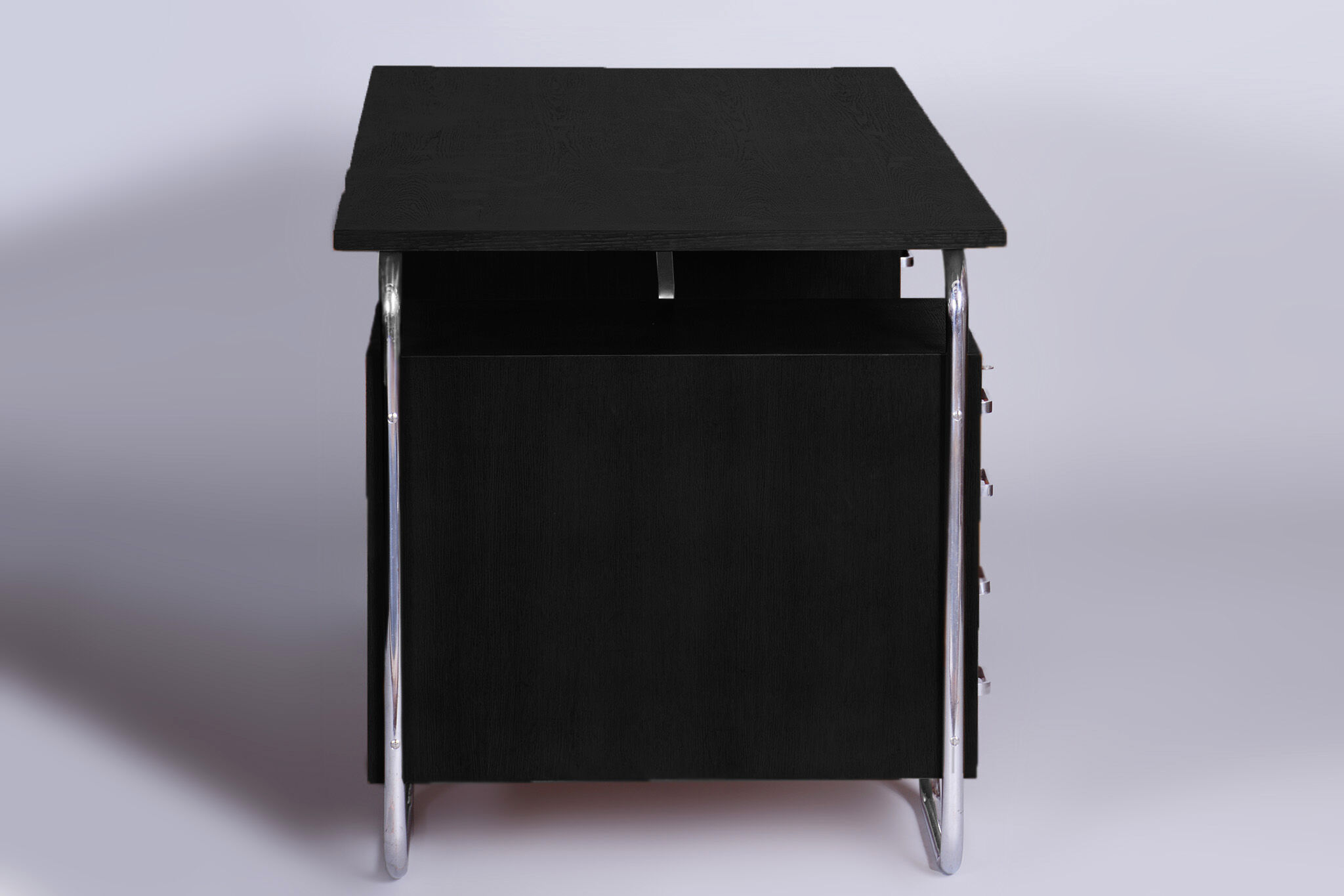 Restored Black Bauhaus Beech Writing Desk, Mücke-Melder, Czechia, 1930s