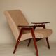 Vintage armchair design by J. Smidek mid century modern design chair tissu beige